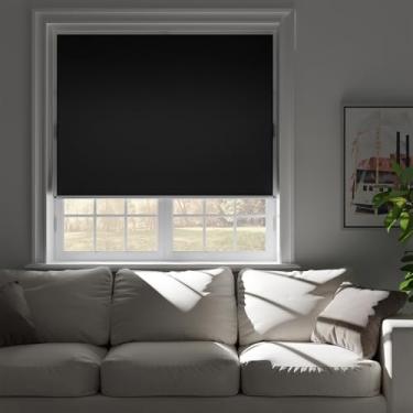 Imagem de NIGHTON Cortinas blackout retráteis, persianas blackout com adesivo de gancho e laço, sem necessidade de fazer furos e sem marcas, cortinas portáteis de janela e porta para quartos, berçário, trailers