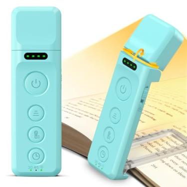 Imagem de Glocusent 14 luzes de leitura LED para auxílio ao sono, luz de livro de cuidados com os olhos para leitura na cama, 3 cores e 5 cores e 5 brilho ajustável, recarregável por 90 horas com temporizador