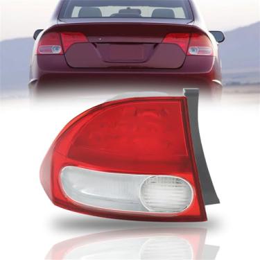 Imagem de WFLNHB Substituição do conjunto de luz traseira do lado esquerdo externo para Honda Civic Sedan 2009 2010 2011 Lâmpada de freio traseira do lado do motorista 33551SNAA51 HO2818138