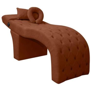 Imagem de Maca Lash Designer Cilios Luxo Estofada com Massagem Bouclê Teracota -