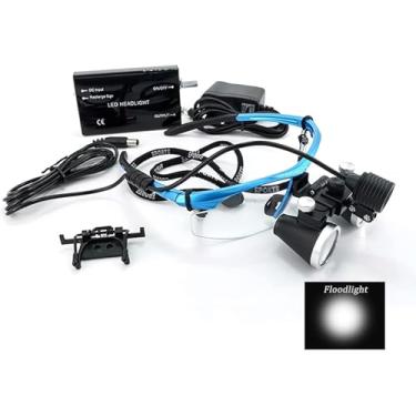 Imagem de Lupas Dentais Ti-fog Com Luz Lupa Cirúrgica Para Clínica, Lupa Portátil Headbd, Assistência Odontológica Óculos De Lupa Para Cirúrgico, 3.5x, Blue Floodlight