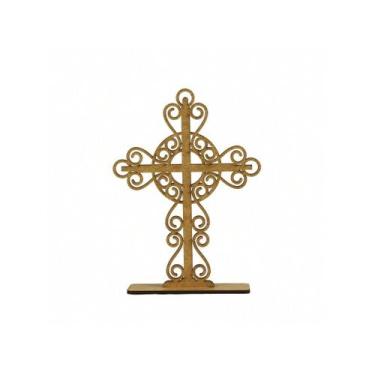 Imagem de Deliquadros Kit 10 uni. Lembrancinha de Cruz MDF cru - NoBrand