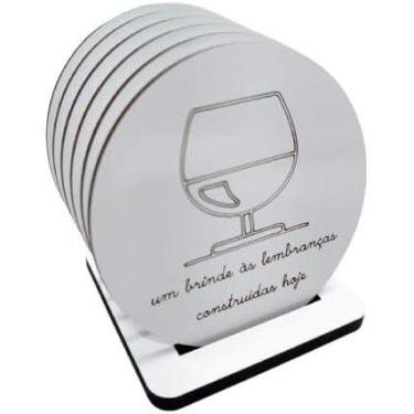 Imagem de Kit de Porta Copos com Desenhos de Drinks e Frases Inspiradoras - Orga