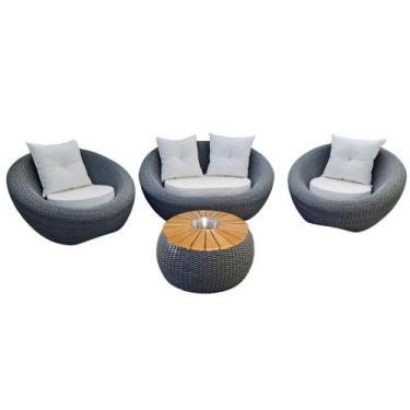 Imagem de Jogo Poltrona Corda Náutica Sofá Poltrona Premium Alumínio - Varanda F