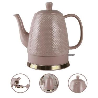 Imagem de Chaleira Elétrica Porcelana Rosa Luxo 1,2L Base 360 - 127V - Tuut, 110