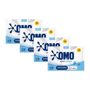 Imagem de Kit 4 Lava-Roupas em Pó Omo Puro Cuidado 1,6kg