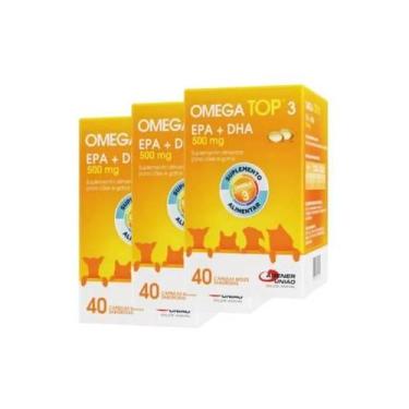 Imagem de 3 Omega Top Suplemento Alimentar Para Cães Cão Gatos 500 Mg - Agener