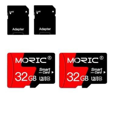 Imagem de Pacote com 2 cartões micro SD de 32 GB com adaptador SD cartão de memória de alta velocidade, cartão TF de memória C10 A1 para câmera/câmera de painel/smartphone/tablet/drone