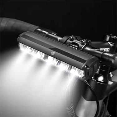 Imagem de Luzes de bicicleta de 4300 lúmens, luz de bicicleta recarregável USB-C, luzes de bicicleta super brilhantes para passeios noturnos, faróis de bicicleta à prova d'água IP65, para viajantes, adultos e
