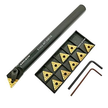 Imagem de 5/8'' x 7'' Carbide Indexable Boring Bar Turning Tool Holder S16Q-MTJNR16 with 10pcs TNMG331 / TNMG160404 Indexable Carbide Turning Inserts
