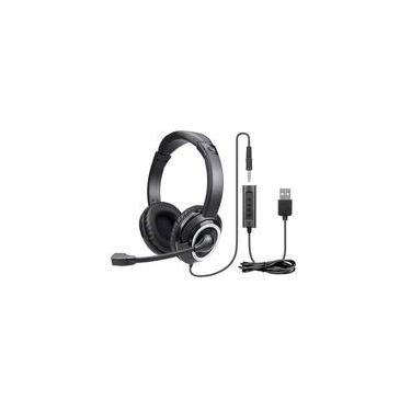 Imagem de Headset Multi HF600, Drivers 40mm, P3 e USB, Slot para Tablet ou Celular, ABNT2, Preto - PH427