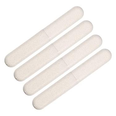 Imagem de VOCOSTE 4 Peças, Estojo Para Escovas De Dentes Viagem, Polipropileno Viagens Negócios, Bege, 8,07'' X 1,22'' 0,83''