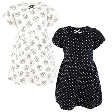 Imagem de Luvable Friends Hudson Baby Vestidos de manga curta 2 unidades, Margarida simples, 4 Anos