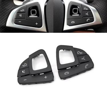 Imagem de Goodithy 8 peças de substituição de acabamento de botão de controle de volante multifuncional para Mercedes Benz E Class W213 Sedan W238 Coupe Cabriolet (preto)