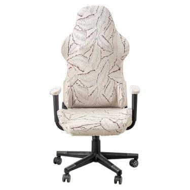 Imagem de Kitegrese Capa para cadeira de jogos, à prova de arranhões, capa de cadeira de jogador de jacquard de elastano macio, com capa de braço (vinho vermelho)