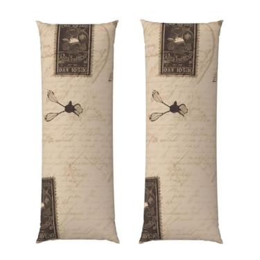 Imagem de Capa de travesseiro corporal com zíper oculto, fronha longa de microfibra macia e respirável para travesseiro corporal, capas de travesseiro antiquadas para cama de presente de dormir 50 x 137 cm