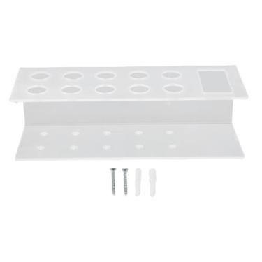 Imagem de Zopsc Suporte de Marcador de Montagem Em Parede Acrílica para Quadro Branco, Armazenamento de Marcador de Apagamento Claro Com 10 Caneta e Apagador para o Escritório da Sala de Aula (Clear)