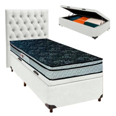 Imagem de Conjunto Cama Box Bau Blindado Solteiro + Colchão D28 Conforto Paropas