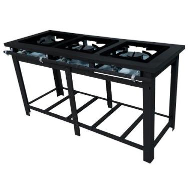 Imagem de Fogão Industrial Venâncio 3 Bocas a Gás Alta Pressão com Pé MAP3P