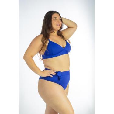 Imagem de Biquíni Plus Size Liso com Bojo V e Calcinha Hot Pant Laço - 7 MODA PR