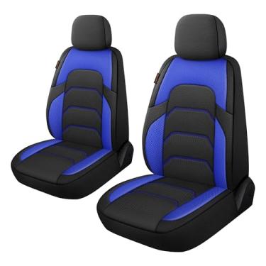 Imagem de CAROMOP Capas de assento de carro 3D Air Mesh 2 assentos dianteiros, capas de assento respiráveis e duráveis para carros, ajuste universal para SUV, vans, sedans, caminhões, capas interiores