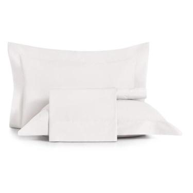 Imagem de Jogo de Cama Queen 4 Peças Altenburg Algodão Lux 200 Fios Branco
