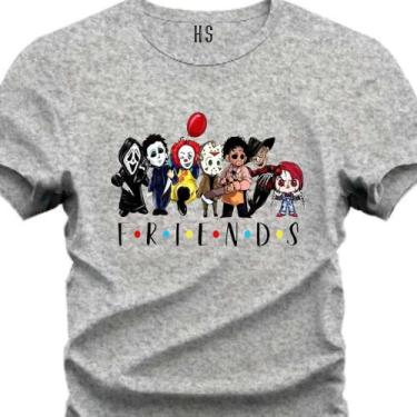 Imagem de Camiseta Personalizada Friends Do Terror - Hs, Cinza, GG