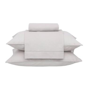 Imagem de Buddemeyer Jogo de Cama Casal Percal 180 Fios Basic Percalle 100% Algodão Fio Penteado Bege 4 peças