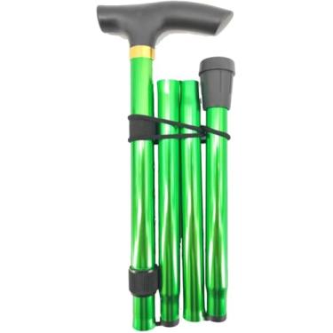 Imagem de Bengala Para Idosos Bengala Para Mulheres E Homens Retrátil Seção Dobrável Bengala De Trekking Ao Ar Livre Prática Bengala Dobrável Para Auxiliares De Viagem, Green