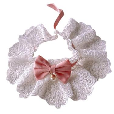 Imagem de MFMEXUL Coleira Ajustável para Gatos E Gatinhos, Coleira de Renda Fofa para Cães Pequenos, Colares para Filhotes, Babador para Filhotes, Cachecol para Gatos,