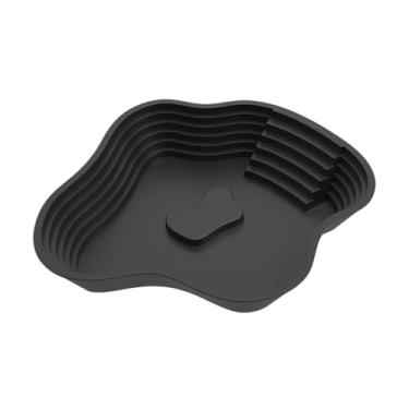 Imagem de Whtkoph Tigela de água para Répteis com Rampa, Piscina para Répteis, Acessórios para Répteis, Tigela Grande de água para Tartarugas-dragão-barbudas, Preto