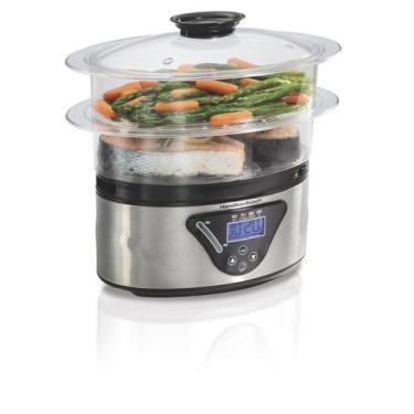 Imagem de Panela De Vapor Elétrica Hamilton Beach 800W 5,2L Timer 127V, Prata, 1