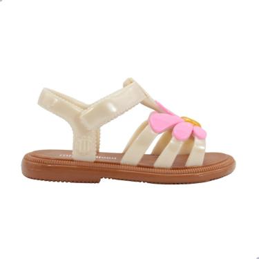 Imagem de Sandália Mini Melissa Hip Bloomy Baby Marrom/Rosa