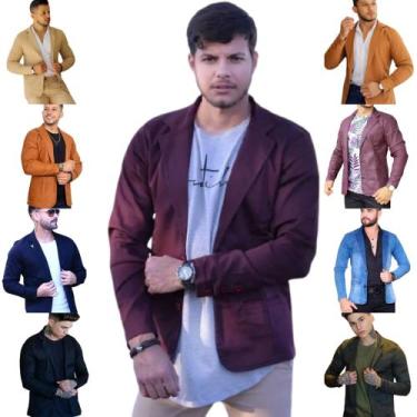 Imagem de Blazer Masculino Slim Fit Skinny Esporte Fino Sarja com Elastano super