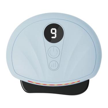 Imagem de Ysyqkn Massageador Elétrico Gua Sha para Rosto, 9 Níveis de Temperatura E Intensidade de Vibração para Olhos E Pescoço, Ferramenta Facial Gua, Azul, Tamanho real