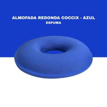 Imagem de Almofada espuma coccix redonda em poliamida fria azul - AQUASONUS