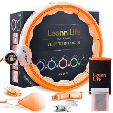 Imagem de Leann L!fe U5-16 nós com contador, aparador de cintura e bolsa de lavagem, argola de hula ponderada inteligente para adultos perda de peso Infinity Hoop plus size, exercício fitness ao ar livre em
