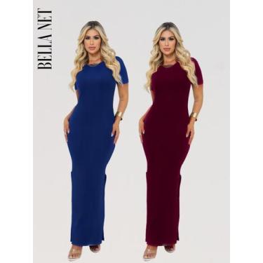 Imagem de KIT 2 Vestidos Longos com Fendas Para Festa Elegante Premium - Bella N