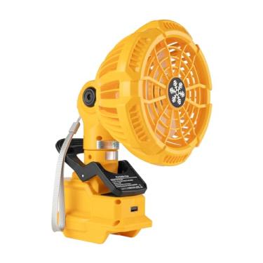 Imagem de Lxljiad Ventilador portátil sem fio de 3 velocidades para Dewalt 20V/60V alimentado por bateria de íon de lítio, com porta de carregamento USB e para quarto, ao ar livre, acampamento e local de