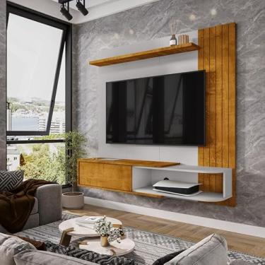 Imagem de Painel Suspenso Paraty para TV 55” Porta Basculante e Nichos (Naturalle/Off)