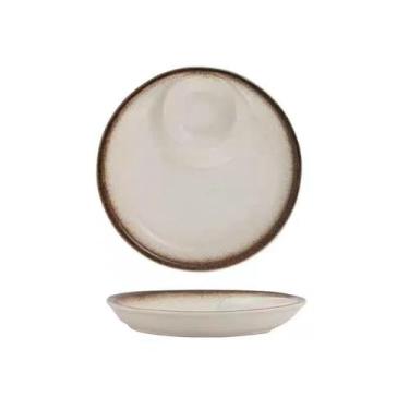 Imagem de Prato jiaozi redondo esmaltado de cerâmica 25,4 cm personalidade criativa japonesa - gergelim