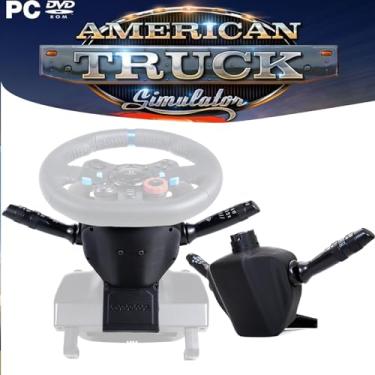 Imagem de Interruptor de combinação de alavanca de limpador de seta para volante de jogo Logitech G27/G29/G920/G923; console de simulador de corrida de interruptor de farol de controle de intensidade de luz de