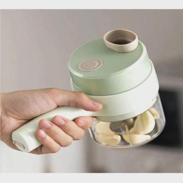 Imagem de Kit 4 EM 1 Fatiador Cortador Picador De Legumes Elétrico Portátil Usb 