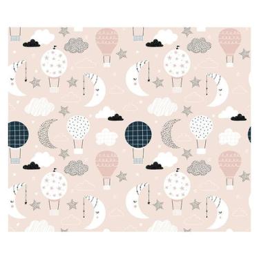 Imagem de Papel de Parede Adesivo Infantil Nuvens Balão Bebe Quarto Menina - 610