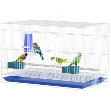 Imagem de Gaiola empilhável para pássaros de 50,8 cm, projetada para periquitos e várias espécies de pássaros, com bandeja deslizante e alça conveniente, para calopsitas, conures, pombinhos, canários e mais,