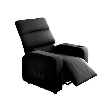 Imagem de Poltrona Do Papai Reclinável Com Porta Copos Pulse Matrix Veludo Preto