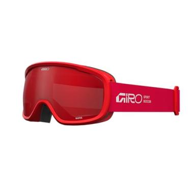 Imagem de Giro Óculos de esqui Buster Kids – Óculos de snowboard para jovens, meninos, meninas – vermelho empilhado – âmbar escarlate