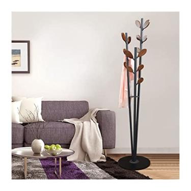 Imagem de cabideiro de metal com base estável, suporte criativo para sala de estar, cabide de piso de parede sem chão, quarto, montagem fácil, cabide de árvore (cor: B)