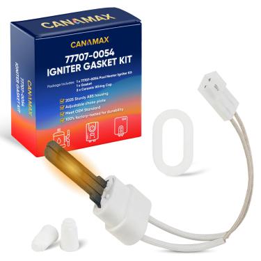 Imagem de Canamax -77707-0054 -Igniter e -Gasket -Kit compatível com Pentair Sta-Rite MasterTemp Max-E-Therm 200 250 300 400 HD aquecedores de piscina e spa
