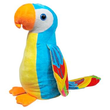 Imagem de Ave Passaro De Pelúcia Arara Brinquedo Decoração 28cms (Azul)
